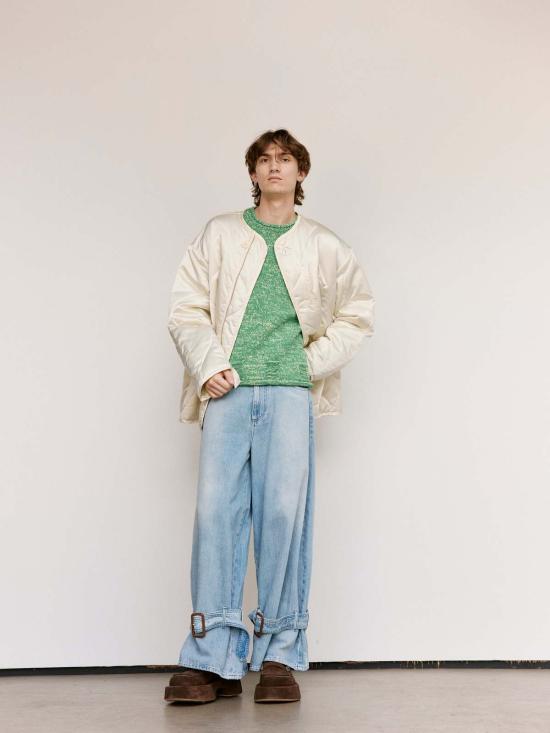  JW앤더슨 자켓 JW 앤더슨 아이보리 나일론 오버사이즈 퀼팅 재킷 - JW ANDERSON