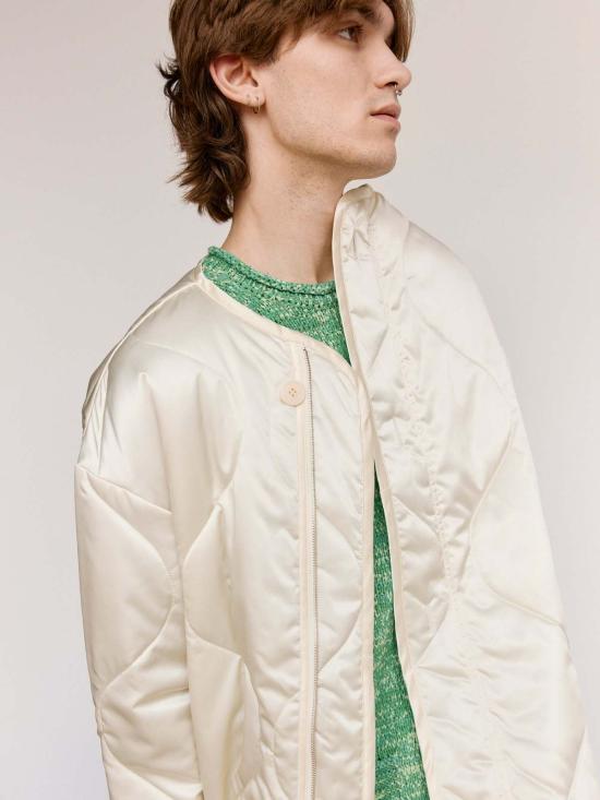  JW앤더슨 자켓 JW 앤더슨 아이보리 나일론 오버사이즈 퀼팅 재킷 - JW ANDERSON