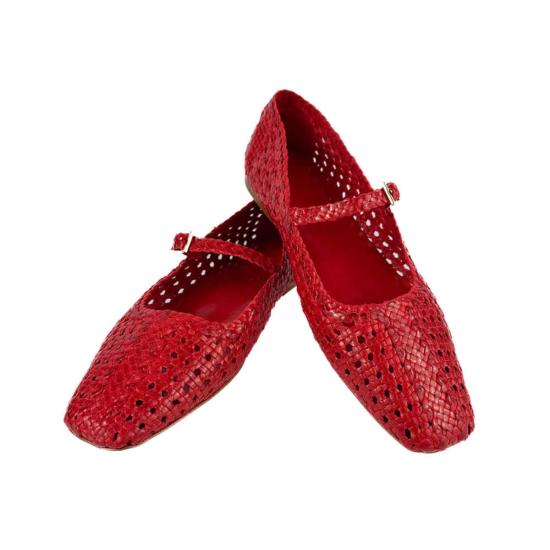  The Mix Shoes & Accessories 플랫 슈즈 앤 매쉬번 핸드우븐 메리 제인 플랫 - OTHER BRANDS