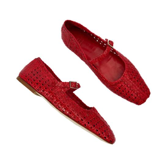  The Mix Shoes & Accessories 플랫 슈즈 앤 매쉬번 핸드우븐 메리 제인 플랫 - OTHER BRANDS
