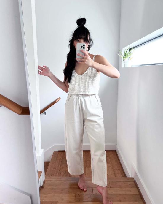  르 본 숍 스트레이트 팬츠 Le Bon Shoppe 아크 팬츠 Naturel - LE BON SHOPPE