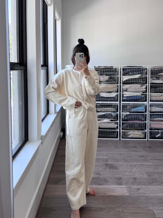  르 본 숍 스트레이트 팬츠 Le Bon Shoppe 아크 팬츠 Naturel - LE BON SHOPPE