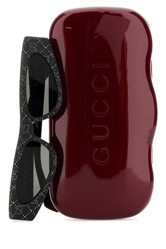  구찌 선글라스 장식 아세테이트 선글라스 블랙스트라스그레이 - GUCCI