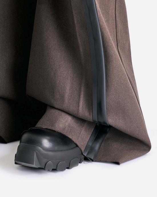 릭 오웬스 스트레이트 팬츠 와이드 벨라스  애쉬/블랙 - RICK OWENS