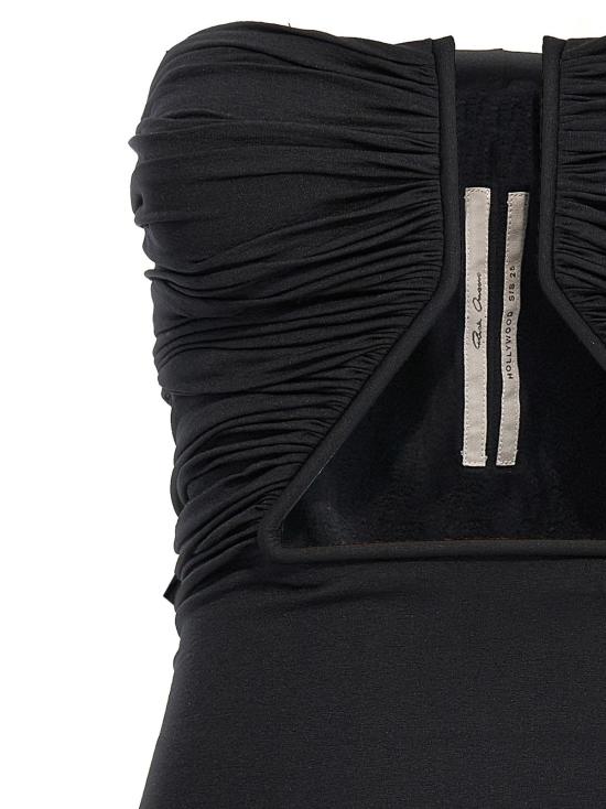  릭 오웬스 숏 원피스 프롱 스트레치 저지 미니 드레스 블랙 - RICK OWENS