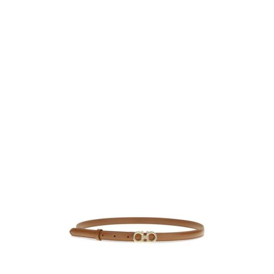  살바토레 페라가모 벨트 페라가모 간치니 송아지 가죽 보스 타우러스 얇은  베이지 - SALVATORE FERRAGAMO
