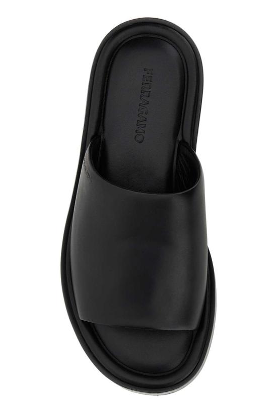  살바토레 페라가모 뮬/슬리퍼 페라가모 블랙 나파 가죽 슬리퍼 - SALVATORE FERRAGAMO