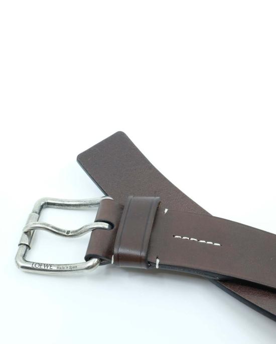  로에베 벨트 송아지 가죽 롤러  다크 브라운 - LOEWE