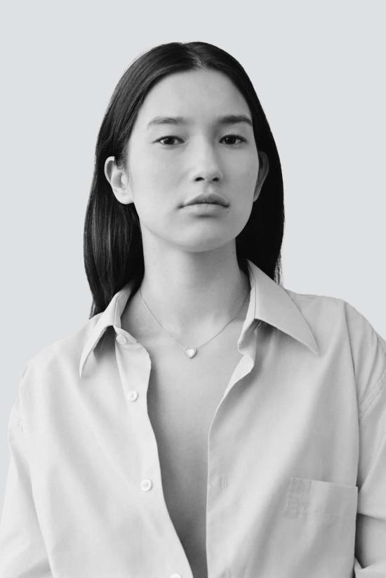  아니카 이네즈 목걸이/팬던트 자개 하트 목걸이 (은)