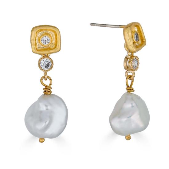  Loni Paul Jewelry 이어링 로니 폴 주얼리 케시 진주 & 크리스탈 드롭 골드 귀걸이