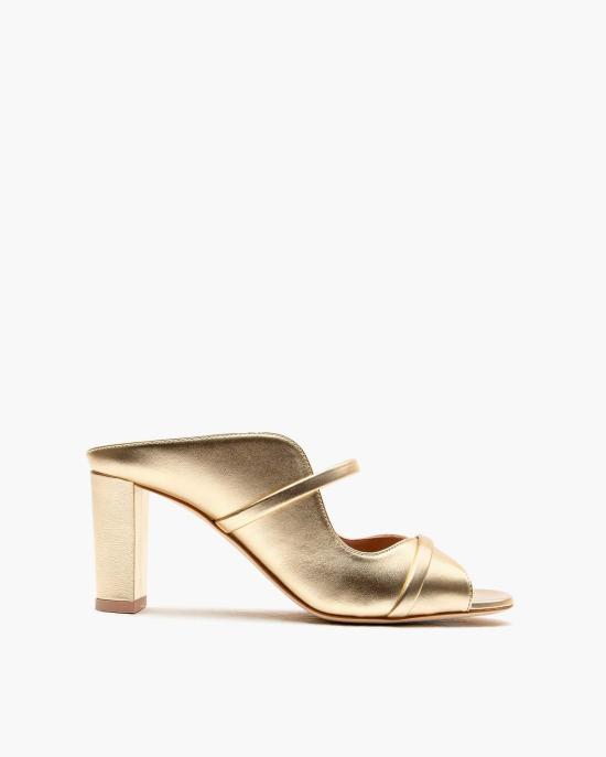  말론 슐저 샌들 Malone Souliers Norah 70 메탈릭 힐 앤티크 골드