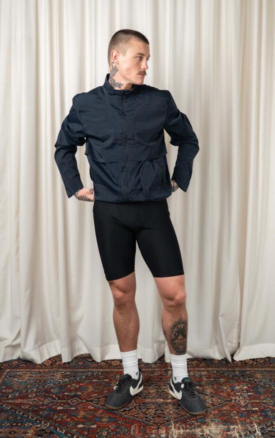  Literary Sport 자켓 문학 스포츠 헨리 스탠드 칼라 런 재킷 네이비 - OTHER BRANDS