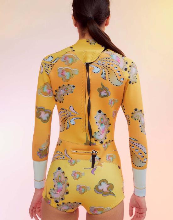  신시아 로리 원피스 수영복 신시아 로울리 선라이즈 웨트슈트 골드 페이즐리 - CYNTHIA ROWLEY