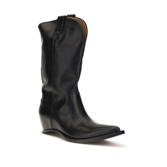  마르지엘라 부츠 메종  송아지 가죽 보스 타우러스  블랙 - MAISON MARGIELA
