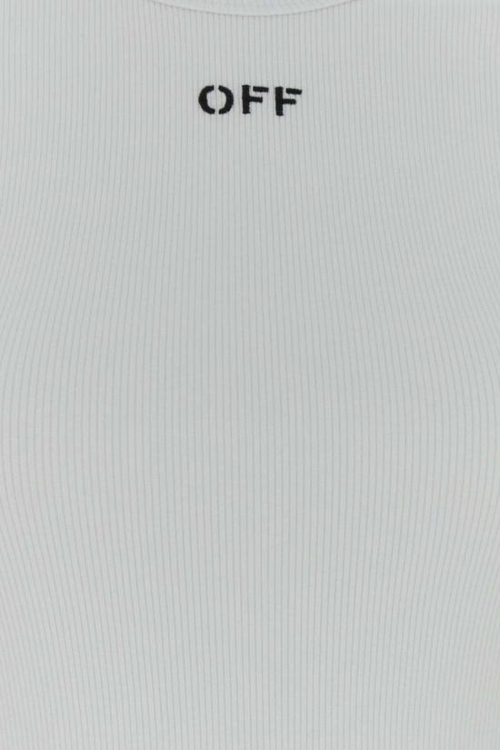  오프화이트 반팔 티셔츠 스트레치 코튼 티셔츠 화이트/블랙 - OFF WHITE
