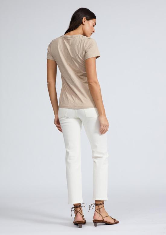  랙앤본 반팔 티셔츠 Rag & Bone The Slub Vee 티셔츠 소프트 베이지 - RAG & BONE