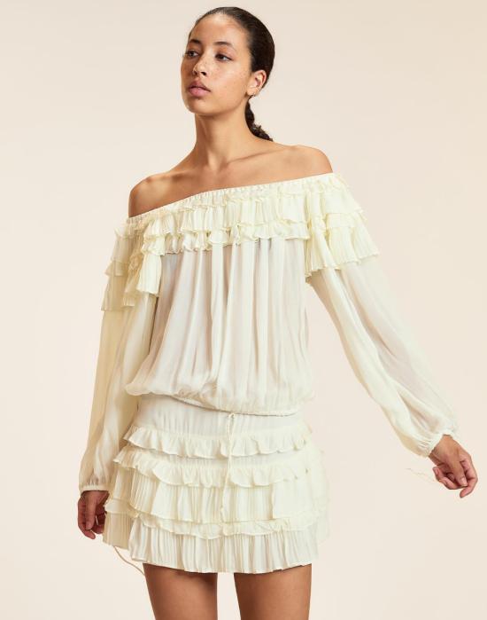  신시아 로리 블라우스 신시아 로울리 벨라 러플  오프 화이트 - CYNTHIA ROWLEY