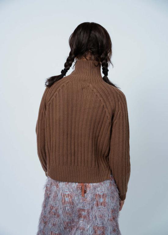  얼루드 터틀넥 알루드 캐시미어 모크넥 스웨터 진저브레드 - ALLUDE
