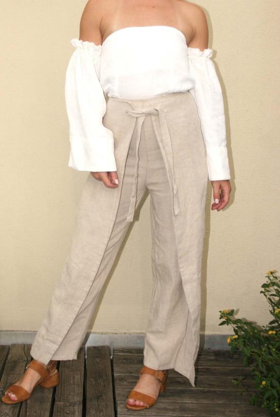  서 더 레이블 스트레이트 팬츠 Sir The Label Kai Tie Culotte Ecru