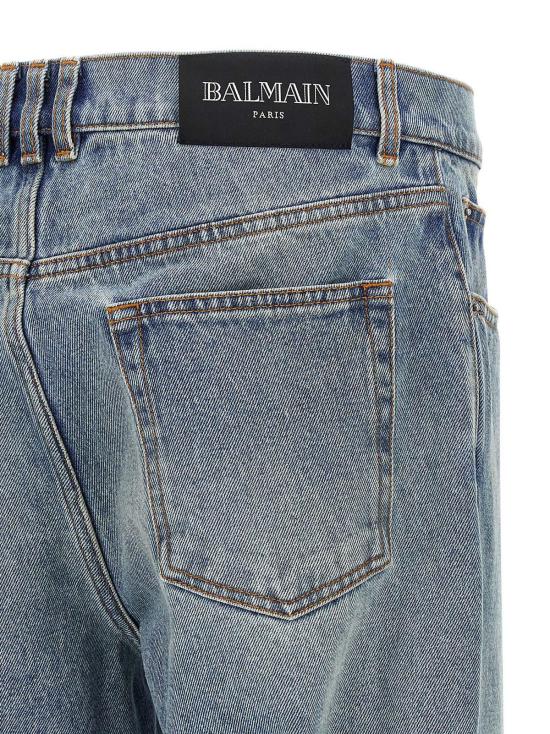 발망 데님 팬츠 코튼 데님 진 블루 - BALMAIN