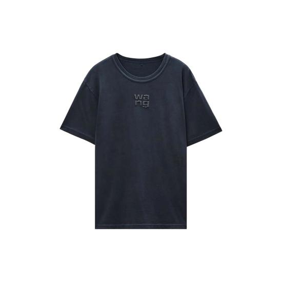 26SS 알렉산더 왕 반팔 티셔츠 핫픽스 로고  워싱 블랙 - ALEXANDER WANG