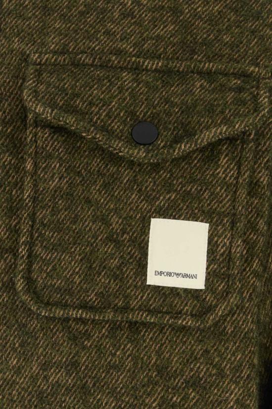  엠포리오 아르마니 자켓 멜란지 아미 그린 울 블렌드 재킷 - EMPORIO ARMANI