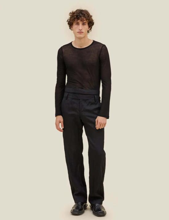  에크하우스 라타 스트레이트 팬츠 Eckhaus Latta 섀도우 바지 팬츠 흑요석 - ECKHAUS LATTA
