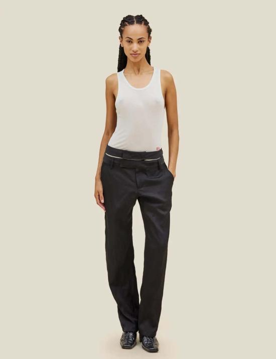  에크하우스 라타 스트레이트 팬츠 Eckhaus Latta 섀도우 바지 팬츠 흑요석