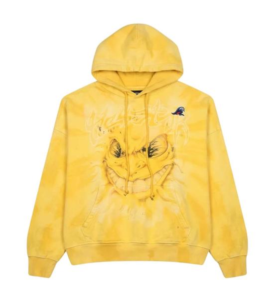 25FW 헬스타 후드 티셔츠 Hellstar Mad Sun 후디 옐로우