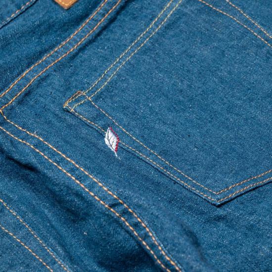 퓨어 블루 재팬 데님 팬츠 Gre 003 레귤러 스트레이트 14oz 셀비지 데님 진 그린캐스트 인디고 - PURE BLUE JAPAN