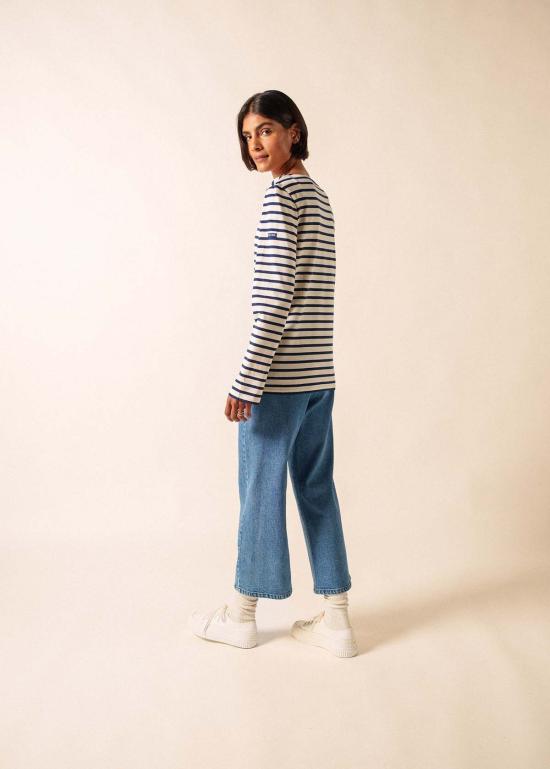  세인트제임스 긴팔 티셔츠 Saint James Minquiers 모던 브르타뉴 셔츠 Ecru/Navy - SAINT JAMES