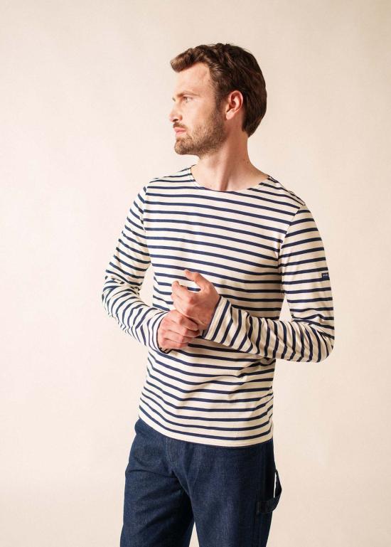  세인트제임스 긴팔 티셔츠 Saint James Minquiers 모던 브르타뉴 셔츠 Ecru/Navy - SAINT JAMES