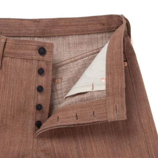  스튜디오 다치산 데님 팬츠 스튜디오 다르티잔 [Sp 110 S] "카키쿄쿠" 45주년 기념 16온스 카키시부 셀비지 데님 진 - STUDIO D'ARTISAN