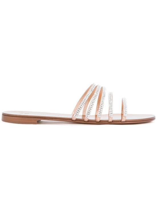  쥬세페자노티 슈즈 주세페 자노티 장식 플랫 샌들 메탈 라미노 - GIUSEPPE ZANOTTI
