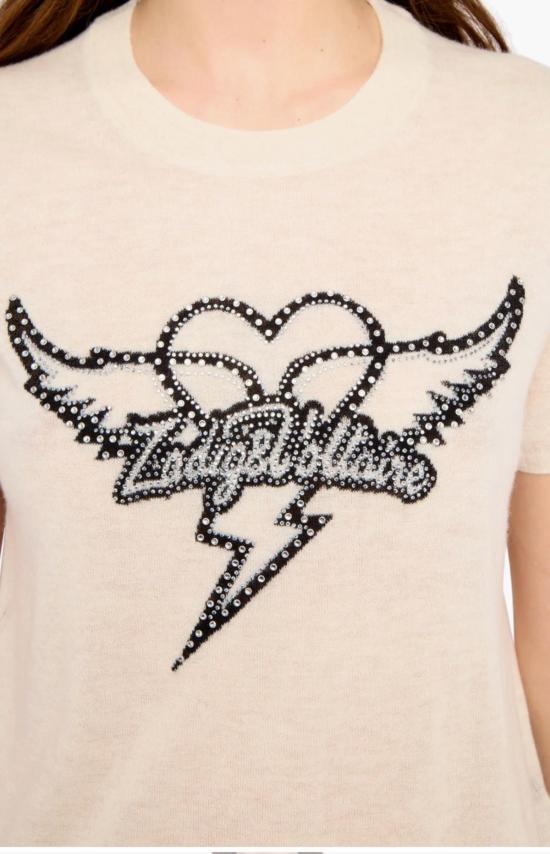  자딕앤볼테르 스웨터 이달 에어로 하트 캐시미어  에그쉘 - ZADIG & VOLTAIRE