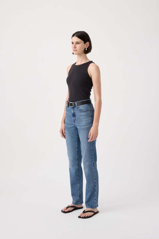  아웃랜드 데님 데님 팬츠 조이 하이 스트레이트 진 트와일라잇 - OUTLAND DENIM