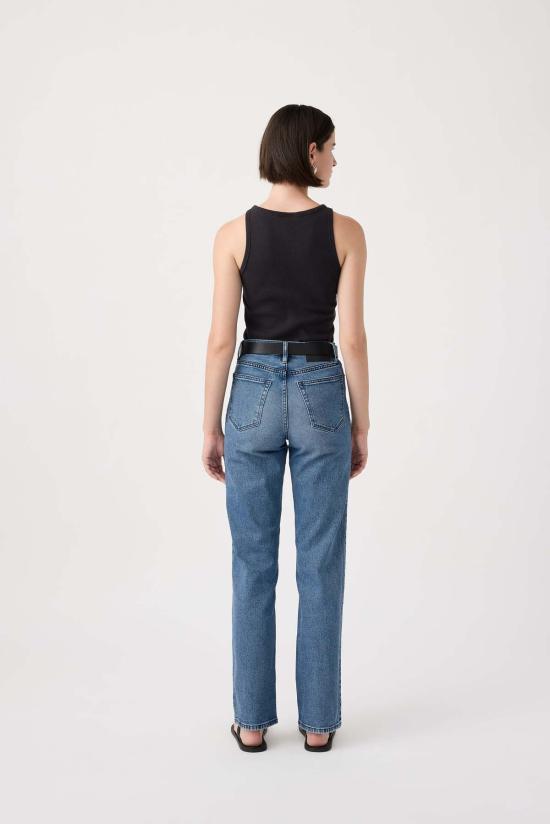  아웃랜드 데님 데님 팬츠 조이 하이 스트레이트 진 트와일라잇 - OUTLAND DENIM