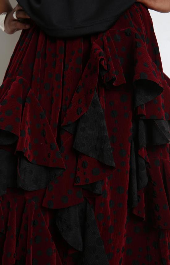  꼼데가르송 롱 스커트 Comme Des Garçons 스커트 블랙/버건디 - COMME DES GARCONS