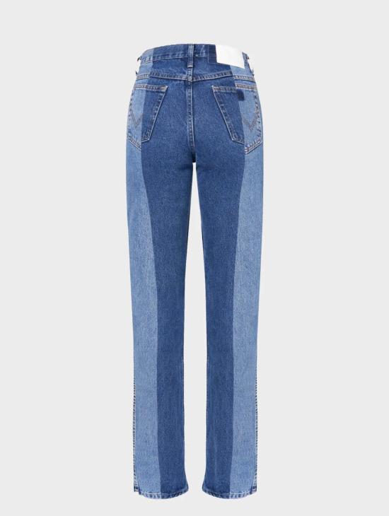  이엘브이 데님 데님 팬츠 E.L.V. 데님 스토브파이프 진 미드 다크 블루 - E.L.V. DENIM