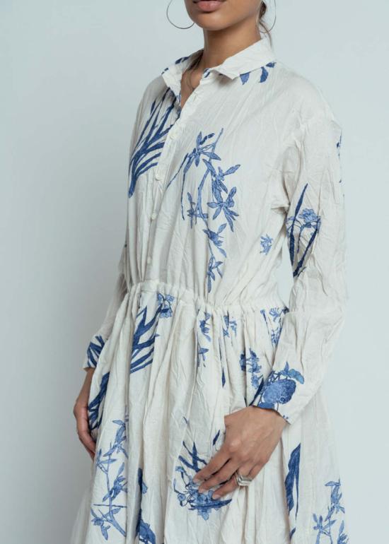  파드칼레 원피스 Pas De Calais 자포니즘 플라워 프린트 드레스 아이보리 - PAS DE CALAIS