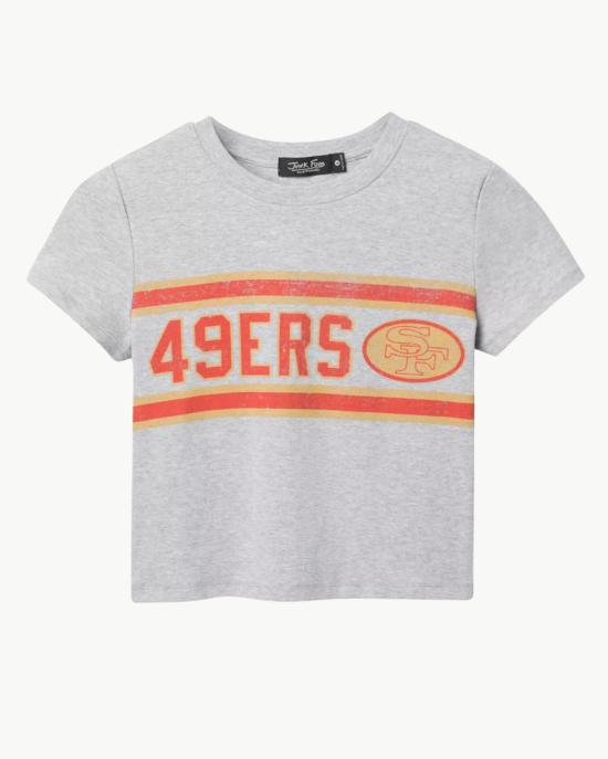  정크푸드 반팔 티셔츠 정크 푸드 49ers 사이드라인 베이비 티셔츠 헤더 그레이
