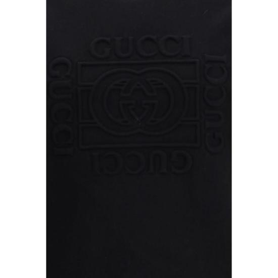  구찌 긴팔 티셔츠 블랙 코튼 스웨트셔츠 - GUCCI
