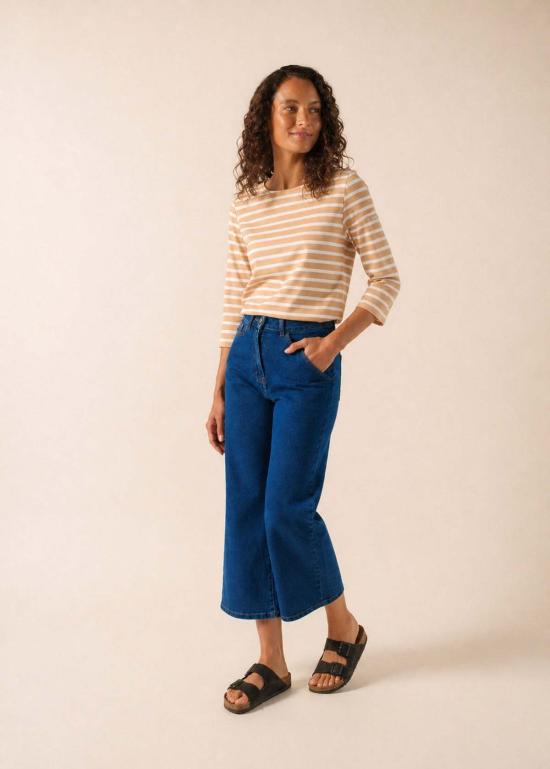  세인트제임스 긴팔 티셔츠 생제임스 갈라테 2세 브르타뉴 스트라이프 탑 세일 캔버스/화이트 - SAINT JAMES