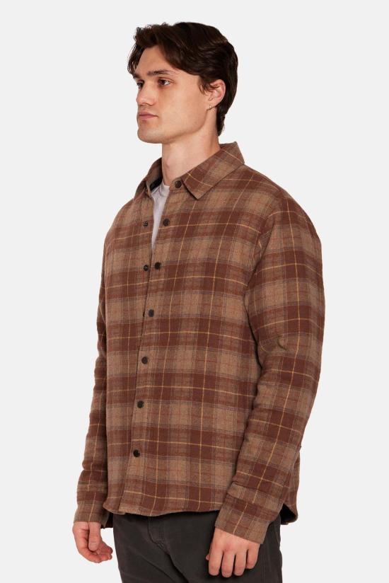 블루&크림 자켓 BCFW24OW11PL BROWN YELLOW PLAID - BLUE&CREAM