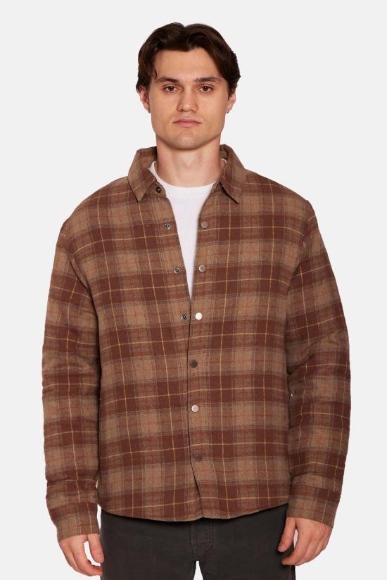  블루&크림 자켓 BCFW24OW11PL BROWN YELLOW PLAID - BLUE&CREAM