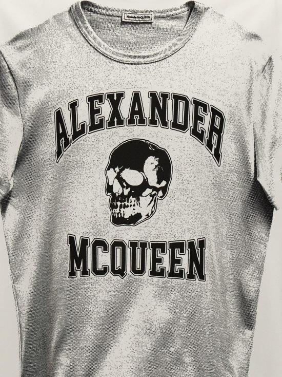  알렉산더 맥퀸 반팔 티셔츠 투톤 코튼 티셔츠 - ALEXANDER MCQUEEN