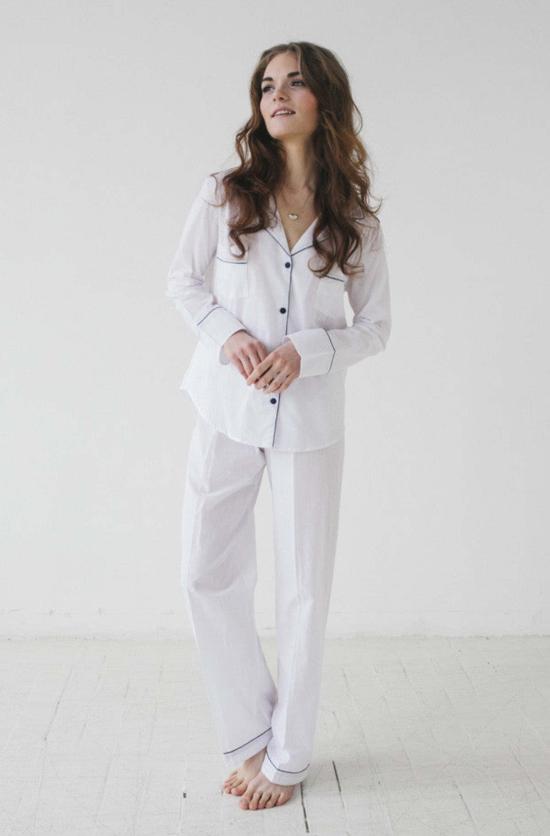  살루아 란제리 언더웨어 우븐 코튼 클래식 파자마 - SALUA LINGERIE