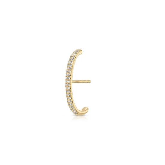  EF 컬렉션 이어링 Ef 컬렉션 다이아몬드 커프드 스터드 귀걸이 14K 골드 - EF COLLECTION