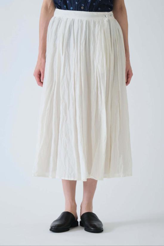  파드칼레 스커트 Pas De Calais 실크 턱 개더  아이보리