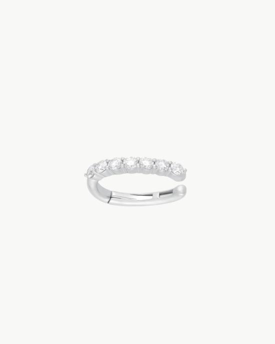  EF 컬렉션 이어링 Ef 컬렉션 점보 프롱 세팅 다이아몬드 이어 커프 (14K 화이트 골드)